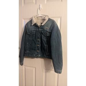 I/D Jean Jacket with Sedona, Arizona embroidered design, chorecoat, vtg, med